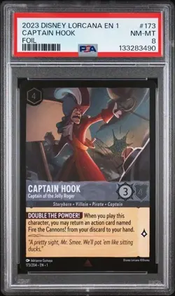 PSA 8 2023 DISNEY LORCANA EN 1-THE FIRST CHAPTER 173 CAPTAIN HOOK - FOIL - Image 1