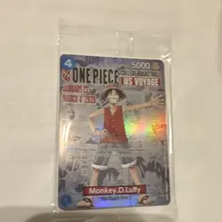 Bandai One Piece CCG Monkey D. Luffy US Voyage Promo Holo Card - Image 1