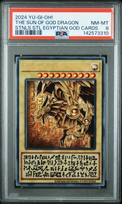 2024 YU-GI-OH! STAINLESS STEEL EGYPTIAN GOD CARDS THE SUN OF GOD DRAGON PSA 8 - Image 1