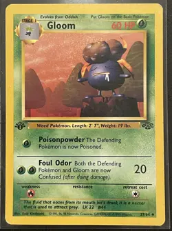 Gloom 37/64 Jungle 1st Edition Pokemon 1999 Vintage TCG Card - Image 1