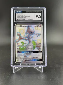 CGC 9.5 MINT+ Mewtwo GX Hidden Fates SV59/SV94 Shiny Vault Holo Pokemon Card - Image 1