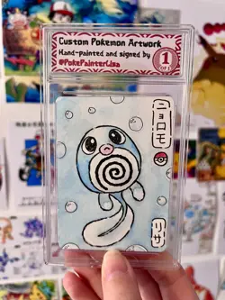 Poliwag ORIGINAL Watercolor Painted Pokemon Card - by PokePainterLisa - Image 1