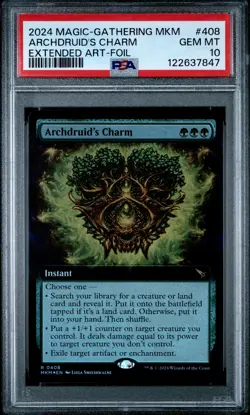 2024 MTG MURDERS AT KARLOV MANOR EXTENDED ART-FOIL #408 ARCHDRUID'S CHARM PSA 10 - Image 1