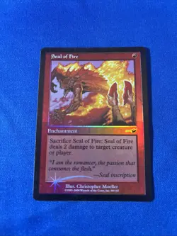 FOIL SEAL OF FIRE LP Nemesis Original mtg Magic fast shipping - Image 1