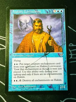 Signed Hakim, Loreweaer MTG artist proof card Mirage artist Alan Rabinowitz - Image 1