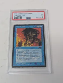 1996 Magic the Gathering Alliances, Force of Will, blue PSA 3 - Image 1