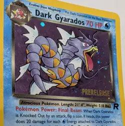 Vintage Dark Gyarados Holo Team Rocket 8/82 Prerelease Pokemon Card 2000 - Image 3