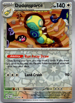 🔰Pokemon - Dudunsparce - Reverse Holo - 129/162 - Temporal Forces - (NM)🔰 - Image 1