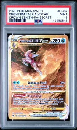 2023 POKEMON SWSH CROWN ZENITH #GG67 FULL ART/ORIGIN FORME PALKIA VSTAR PSA 9 - Image 1