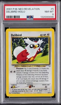 2001 POKEMON NEO REVELATION #5 DELIBIRD-HOLO PSA 8 - Image 1