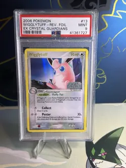 Pokemon PSA 9 MINT Wigglytuff 13/100 EX Crystal Guardians Reverse Holofoil 2006 - Image 1