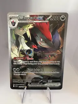 Pokemon TCG Journey Together N's Zoroark EX Card 185/159 Mint Condition - Image 1