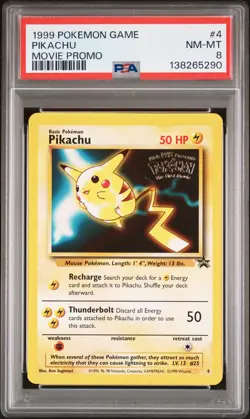 1999 POKEMON GAME MOVIE PROMO #4 PIKACHU PSA 8 - Image 1
