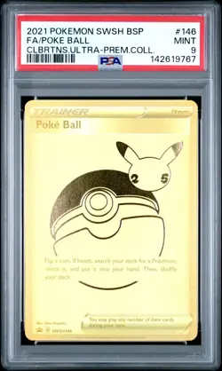 2021 POKEMON SWSH BLACK STAR PROMO #146 FULL ART/POKE BALL PSA 9 - Image 1