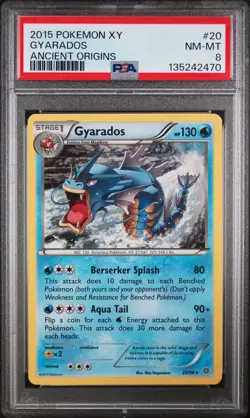 2015 POKEMON XY ANCIENT ORIGINS #20 GYARADOS PSA 8 - Image 1