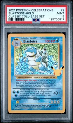 2021 POKEMON CELEBRATIONS CLASSIC COLLECTION #2 BLASTOISE-HOLO PSA 9 - Image 1