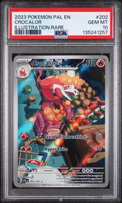 2023 POKEMON PAL EN-PALDEA EVOLVED ILLUSTRATION RARE #202 CROCALOR PSA 10 - Image 1