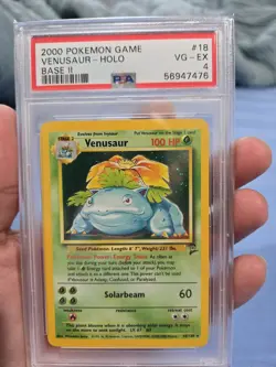 2000 Pokemon Venusaur Holo Base Set 2 18/130 PSA 4 VG-EX - Image 1