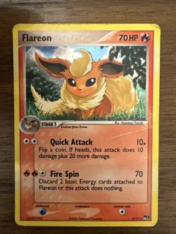 Pokemon TCG Flareon Promo 2/17 Holographic Pokemon POP Promos DMG - Image 1