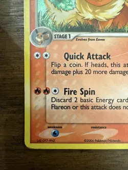 Pokemon TCG Flareon Promo 2/17 Holographic Pokemon POP Promos DMG - Image 4