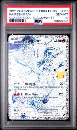 PSA 10 - RESHIRAM - 113 CELEBRATIONS CLASSIC COLLECTION POKEMON - Image 1