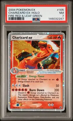 2004 POKEMON EX FIRE RED & LEAF GREEN #105 CHARIZARD EX-HOLO PSA 7 - Image 1