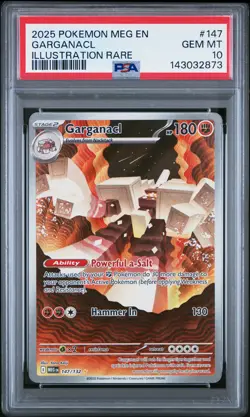 2025 POKEMON MEG EN-MEGA EVOLUTION ILLUSTRATION RARE #147 GARGANACL PSA 10 - Image 1