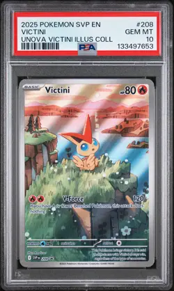 2025 POKEMON SVP PROMO UNOVA VICTINI ILLUSTRATION COLLECTION #208 VICTINI PSA 10 - Image 1