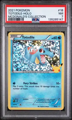 2021 POKEMON MCDONALD'S COLLECTION #18 TOTODILE-HOLO PSA 7 - Image 1