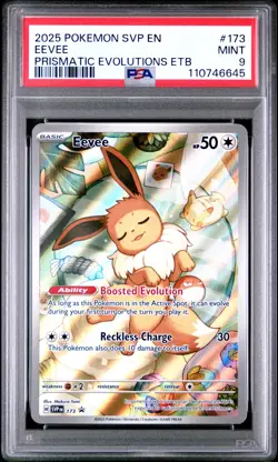 2025 POKEMON SVP EN-SV BLACK STAR PROMO #173 EEVEE PSA 9 - Image 1