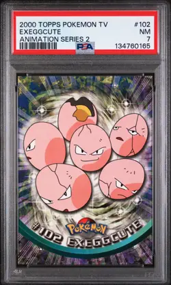 2000 TOPPS POKEMON TV ANIMATION SERIES 2 #102 EXEGGCUTE PSA 7 - Image 1