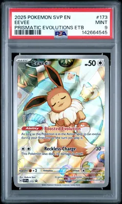 2025 POKEMON SVP EN-SV BLACK STAR PROMO #173 EEVEE PSA 9 - Image 1