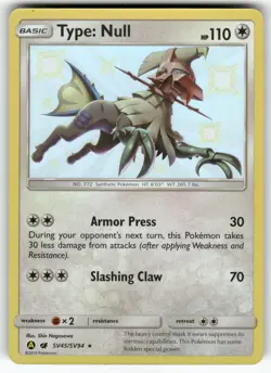Type: Null Hidden Fates: Shiny Vault Shiny Holo Rare Pokemon Lightly played - Image 1