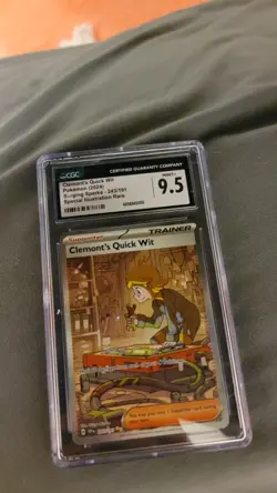 Pokemon Surging Sparks Clemont's Quick Wit 243 Special Illustration Rare CGC 9.5 - Image 1