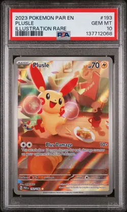 2023 POKEMON PAR EN-PARADOX RIFT ILLUSTRATION RARE #193 PLUSLE PSA 10 - Image 1