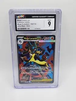 2025 POKEMON MEG EN-MEGA EVOLUTION ULTRA RARE #160 MEGA LUCARIO EX CGC 9 - Image 1