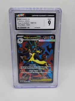 2025 POKEMON MEG EN-MEGA EVOLUTION ULTRA RARE #160 MEGA LUCARIO EX CGC 9 - Image 2