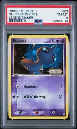 2006 POKEMON EX LEGEND MAKER #63 SHUPPET-REVERSE FOIL PSA 8 - Image 1