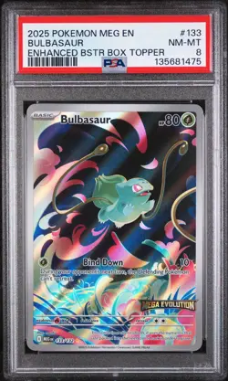 2025 POKEMON MEG EN-MEGA EVOLUTION ENHANCED BOOSTER BOX TOPPER BULBASAUR PSA 8 - Image 1