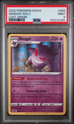 2022 POKEMON SWORD & SHIELD LOST ORIGIN #066 GENGAR-HOLO PSA 9 - Image 1