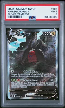 2022 POKEMON SWORD & SHIELD SILVER TEMPEST #184 FULL ART/REGIDRAGO V PSA 9 - Image 1