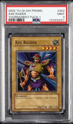 2002 YU-GI-OH! PROMO TP1-TOURNAMENT PACK 1 #002 AXE RAIDER PSA 9 - Image 1