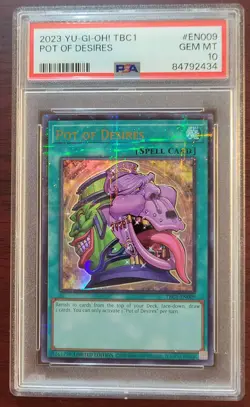 2023 YuGiOh The Pot Collection Pot Of Desires Ultra Rare #EN009 PSA 10 GEM MINT - Image 1