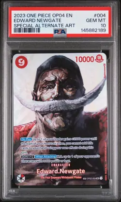 2023 ONE PIECE KINGDOMS OF INTRIGUE SPECIAL ALT ART #004 EDWARD NEWGATE PSA 10 - Image 1