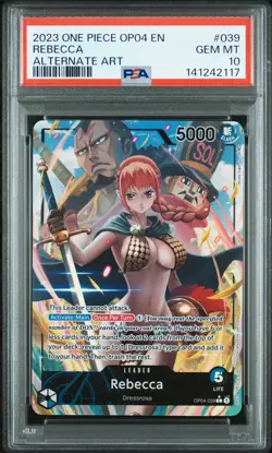2023 ONE PIECE OP04-KINGDOMS OF INTRIGUE ALTERNATE ART #039 REBECCA PSA 10 - Image 1