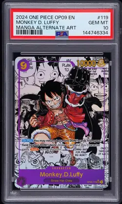 2024 ONE PIECE EMPERORS IN THE NEW WORLD MANGA ALT ART MONKEY D. LUFFY PSA 10 - Image 1