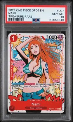 2024 ONE PIECE OP06-WINGS OF THE CAPTAIN TREASURE RARE #007 NAMI PSA 10 - Image 1
