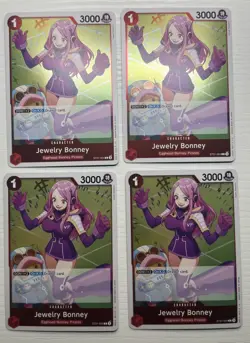 One Piece Jewelry Bonney (ST21-004/33) SD 21 EX Gear 5 NM FOIL x4 Play Set - Image 1