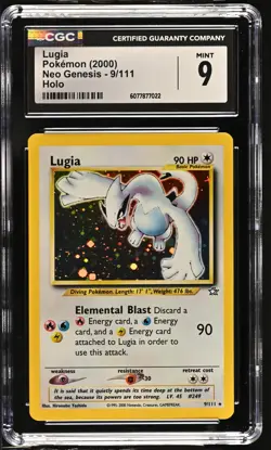CGC 9 MINT Lugia 2000 Neo Genesis 9/111 Holo Pokemon Card - Image 1