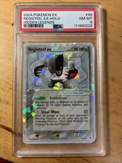 Registeel EX Hidden Legends Holo Rare Card 99/101 PSA 8 Cracked Ice - Image 1